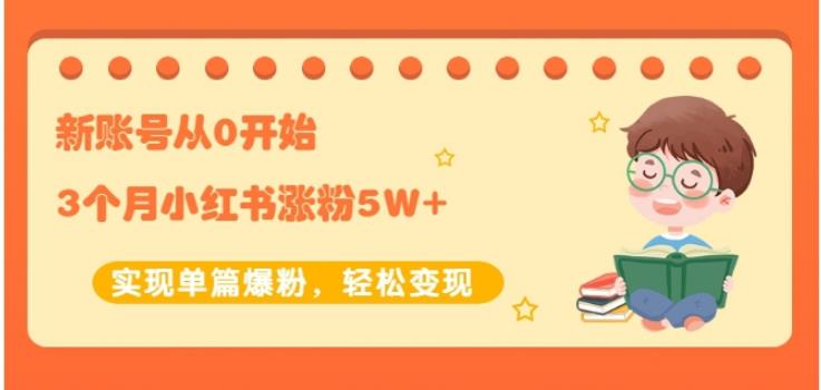 新账号从0开始3个月小红书涨粉5W 实现单篇爆粉，轻松变现（干货）_北创网