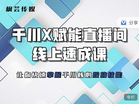 枫芸传媒-线上千川提升课，提升千川认知，提升千川投放效果_北创网