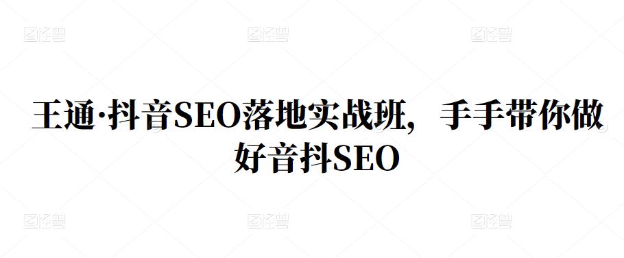 王通·抖音SEO落地实战班，手‬手带你做好音抖‬‬SEO_北创网