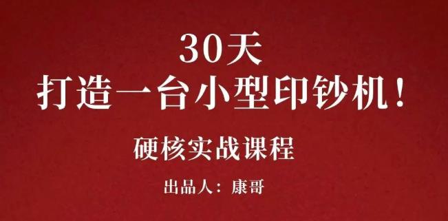 康哥30天打造一台小型印钞机：躺赚30万的项目完整复盘（视频教程）_北创网