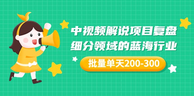 某付费文章：中视频解说项目复盘：细分领域的蓝海行业 批量单天200-300收益_北创网