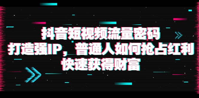 抖音短视频流量密码：打造强IP，普通人如何抢占红利，快速获得财富_北创网