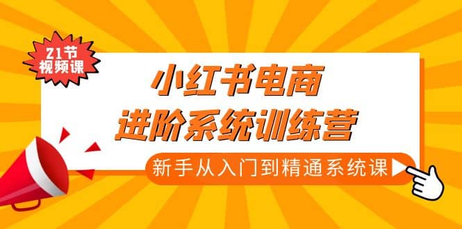 小红书电商进阶系统训练营：新手从入门到精通系统课（21节视频课）_北创网