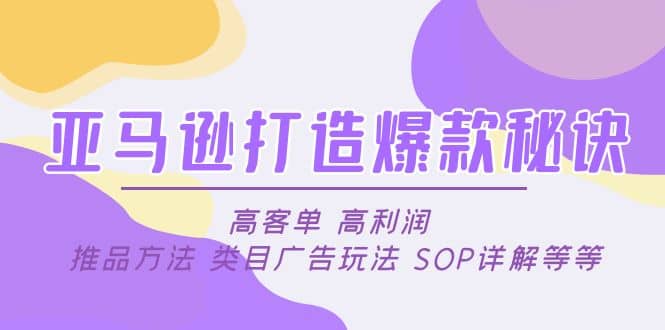 亚马逊打造爆款秘诀：高客单 高利润 推品方法 类目广告玩法 SOP详解等等_北创网