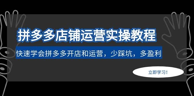 拼多多店铺运营实操教程：快速学会拼多多开店和运营，少踩坑，多盈利_北创网