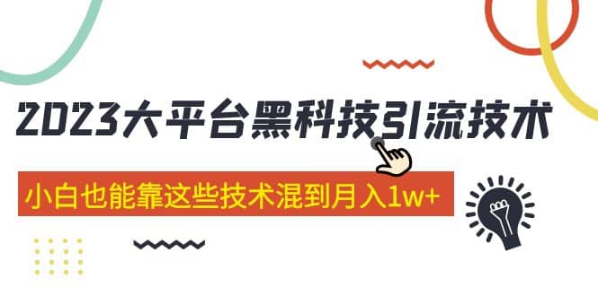 价值4899的2023大平台黑科技引流技术 29节课_北创网