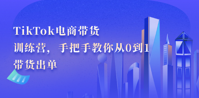 TikTok电商带货训练营，手把手教你从0到1带货出单_北创网