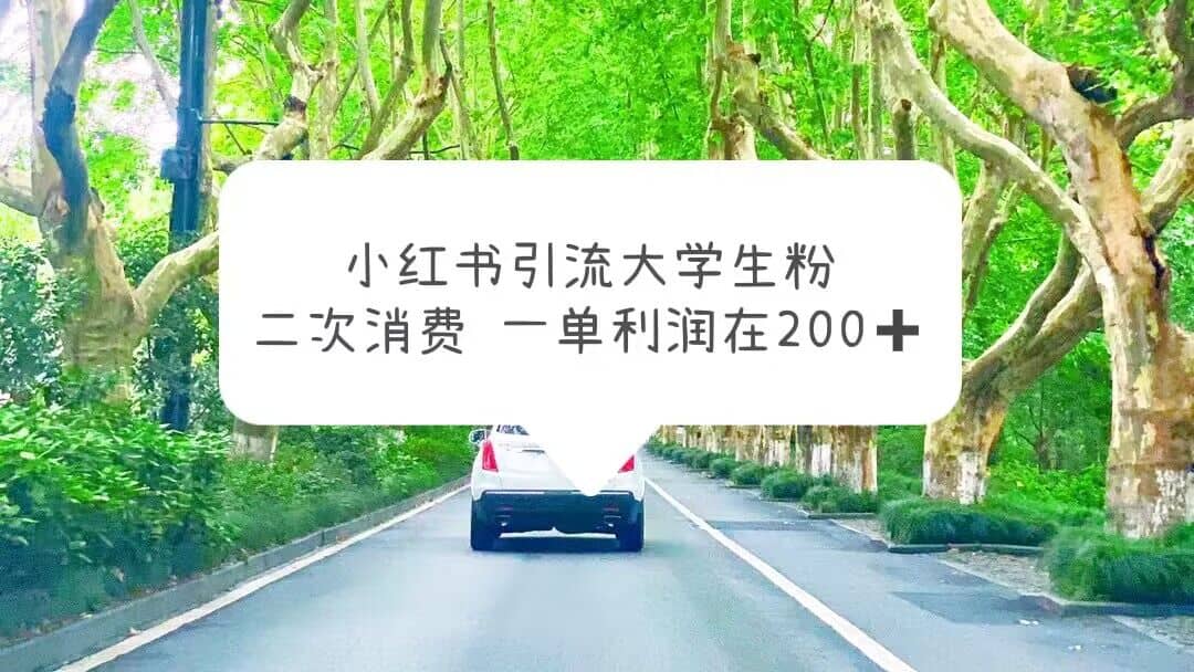 小红书引流大学生粉，变现项目，一单利润在200 （教程 资源）_北创网