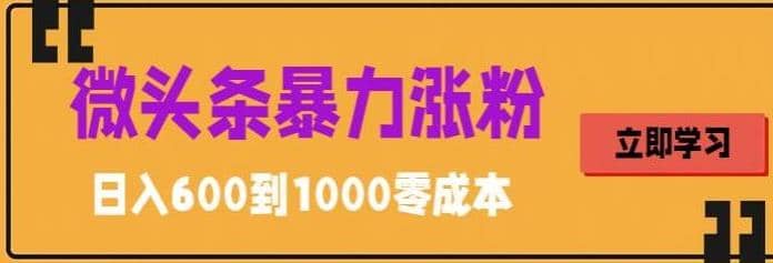 微头条暴力涨粉技巧搬运文案就能涨几万粉丝，简单0成本，日赚600_北创网