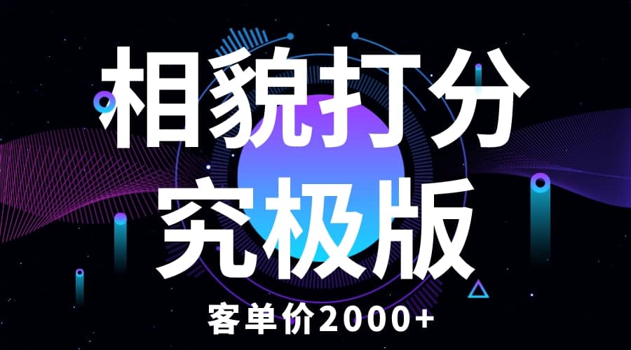 相貌打分究极版，客单价2000 纯新手小白就可操作的项目_北创网