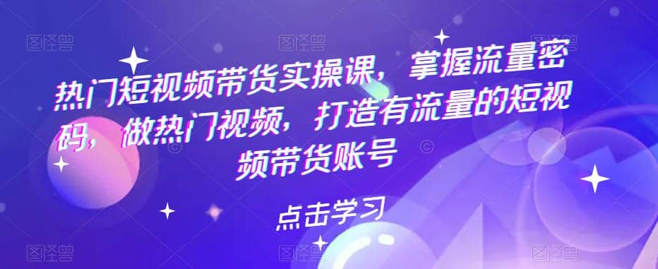 热门短视频带货实战 掌握流量密码 做热门视频 打造有流量的短视频带货账号_北创网