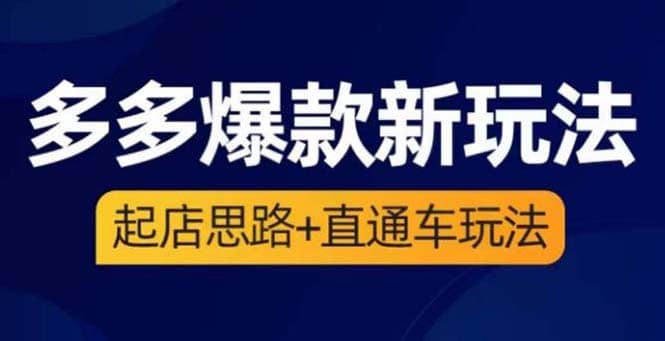 2023拼多多爆款·新玩法：起店思路 直通车玩法（3节精华课）_北创网