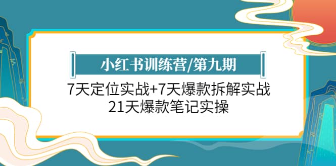 小红书训练营/第九期：7天定位实战 7天爆款拆解实战，21天爆款笔记实操_北创网