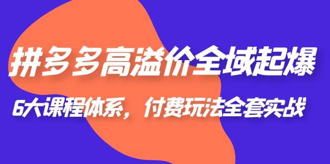 拼多多-高溢价 全域 起爆，6大课程体系，付费玩法全套实战_北创网