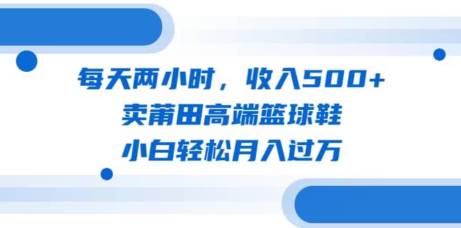 每天两小时，收入500 ，卖莆田高端篮球鞋，小白轻松月入过万（教程 素材）_北创网