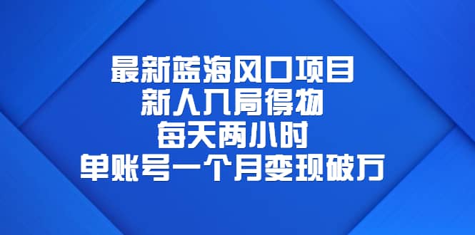 最新蓝海风口项目，新人入局得物，每天两小时，单账号一个月变现破万_北创网