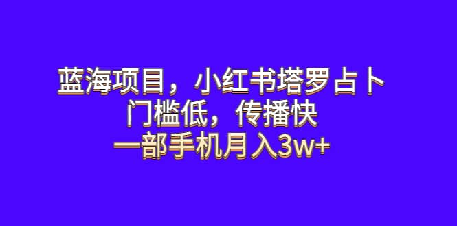 蓝海项目，小红书塔罗占卜，门槛低，传播快，一部手机月入3w_北创网