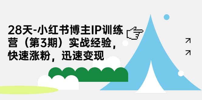 28天-小红书博主IP训练营（第3期）实战经验，快速涨粉，迅速变现_北创网