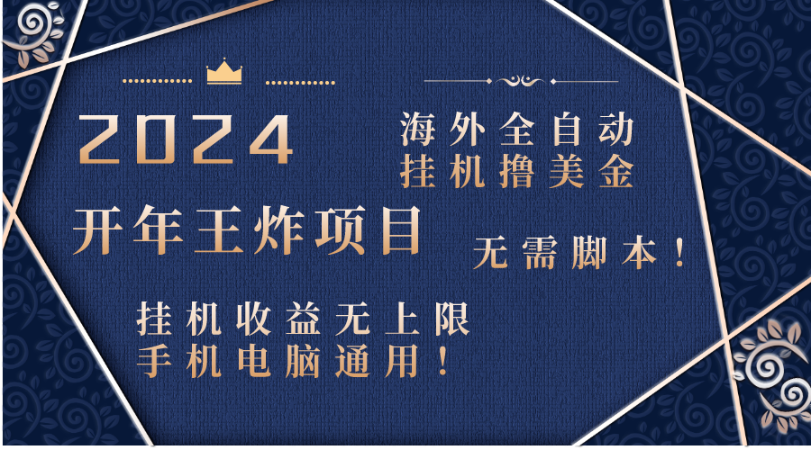 2024海外全自动挂机撸美金项目！手机电脑均可，无需脚本，收益无上限！_北创网