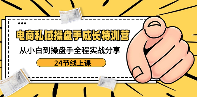 电商私域-操盘手成长特训营：从小白到操盘手全程实战分享-24节线上课_北创网