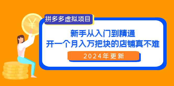 拼多多虚拟项目：入门到精通，开一个月入万把块的店铺 真不难（24年更新）_北创网