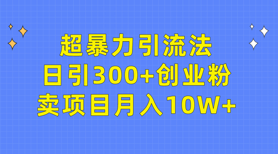 超暴力引流法，日引300+创业粉，卖项目月入10W+_北创网