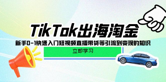 TikTok-出海淘金，新手0-1快速入门短视频直播带货等引流到变现的知识_北创网