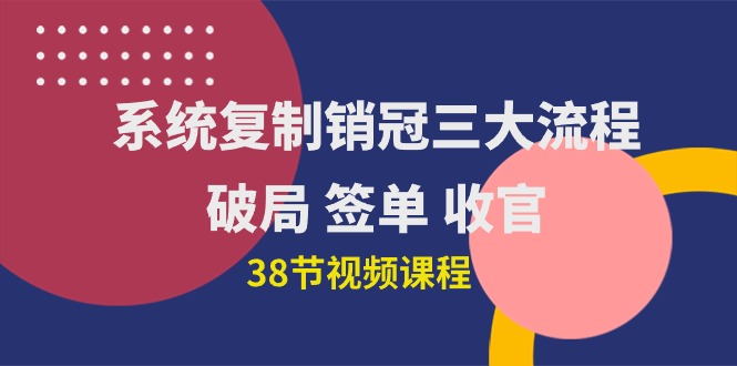 系统复制 销冠三大流程，破局 签单 收官（38节视频课）_北创网