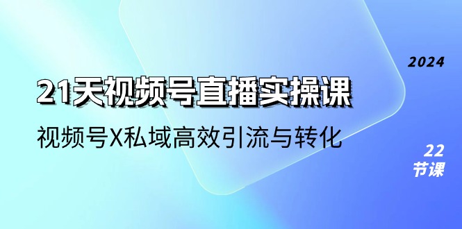 21天-视频号直播实操课，视频号X私域高效引流与转化（22节课）_北创网