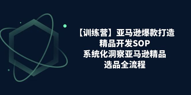 【训练营】亚马逊爆款打造之精品开发SOP，系统化洞察亚马逊精品选品全流程_北创网