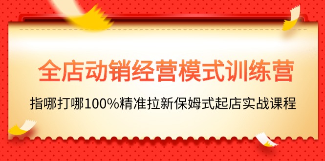 全店动销-经营模式训练营，指哪打哪100%精准拉新保姆式起店实战课程_北创网