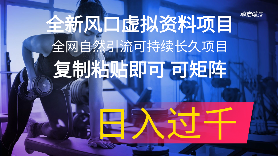 全新风口虚拟资料项目 全网自然引流可持续长久项目 复制粘贴即可可矩阵…_北创网