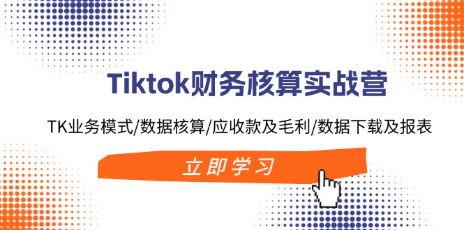 Tiktok财务核算实战营：TK业务模式/数据核算/应收款及毛利/数据下载及报表_北创网