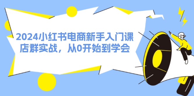 2024小红书电商新手入门课，店群实战，从0开始到学会（31节）_北创网