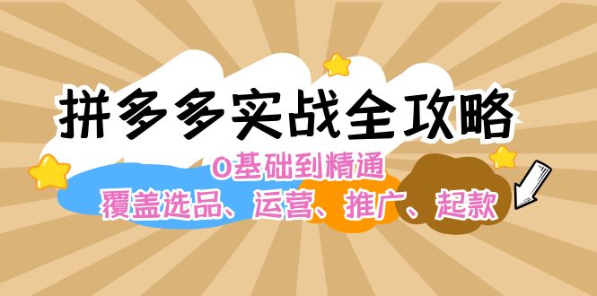 拼多多实战全攻略：0基础到精通，覆盖选品、运营、推广、起款_北创网