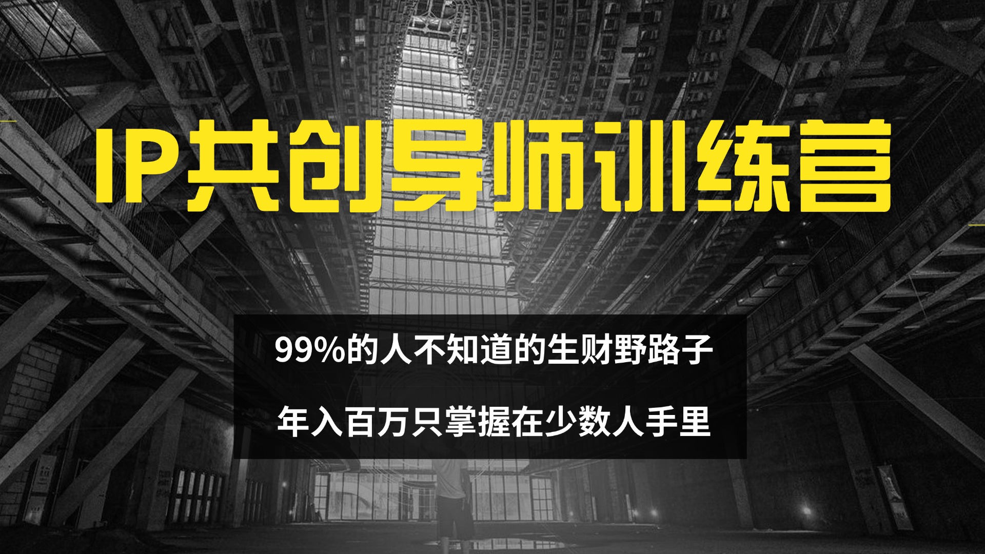 IP共创导师训练营 99%的人不知道的生财野路子 只掌握在少数人手里_北创网