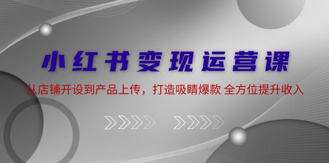 小红书变现运营课：从店铺开设到产品上传，打造吸睛爆款 全方位提升收入_北创网