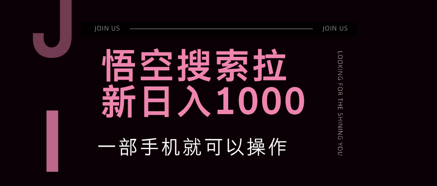 悟空搜索类拉新 蓝海项目 一部手机就可以操作 教程非常详细_北创网