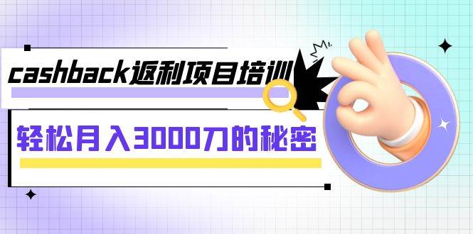 cashback返利项目培训：轻松月入3000刀的秘密（8节课）_北创网